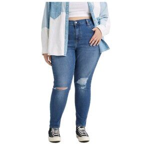 Levi's 721 Blue High Rise Skinny Distressed Skinny Jeans Women's Plus Size 20W